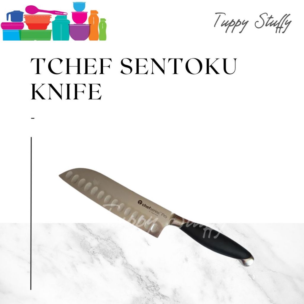 Tupperware Tchef Knife Santoku | pisau dapur tchef stanless tajam / pisau daging tajam anti karat