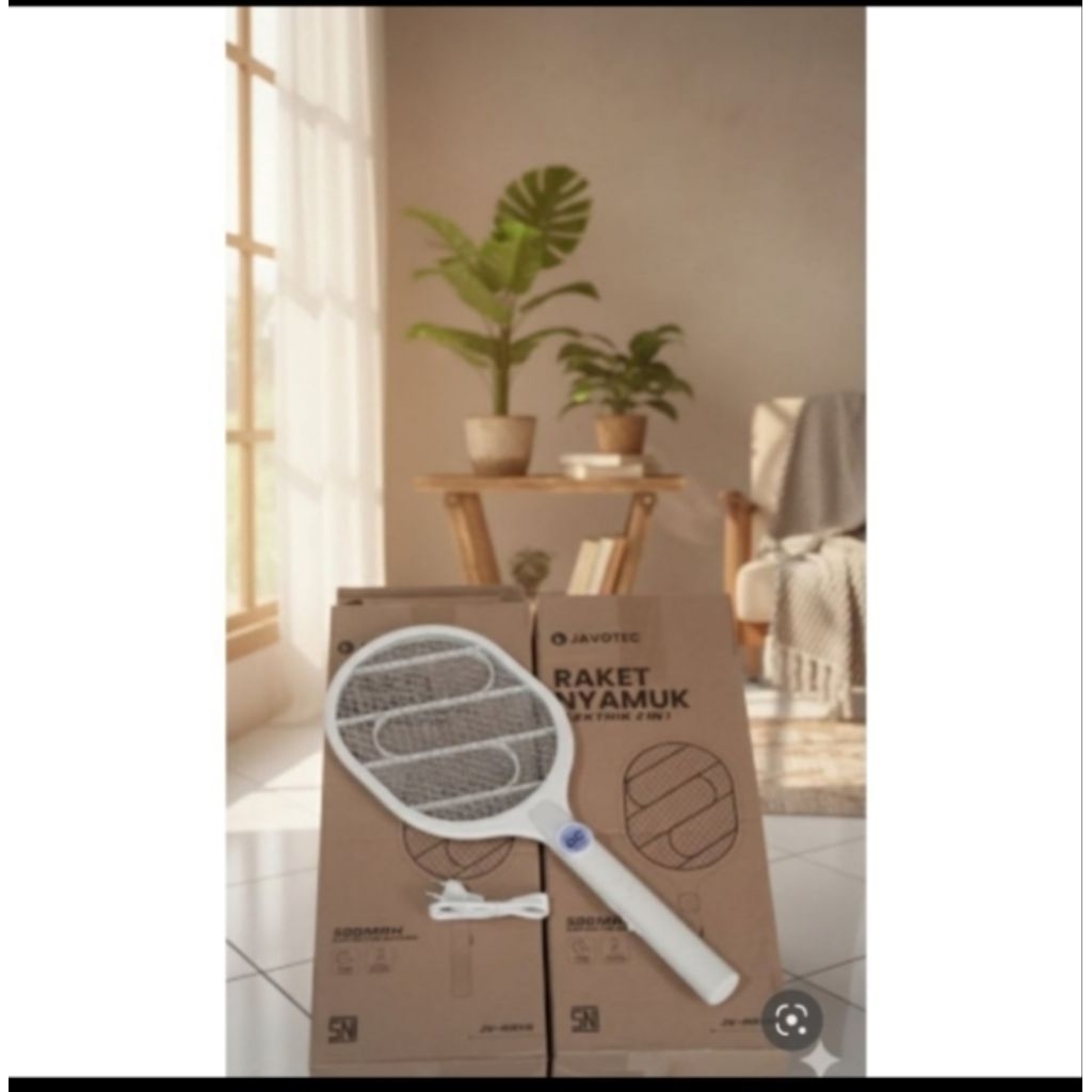 Raket Nyamuk Listrik Putih - Efektif, Aman, Tahan Lama