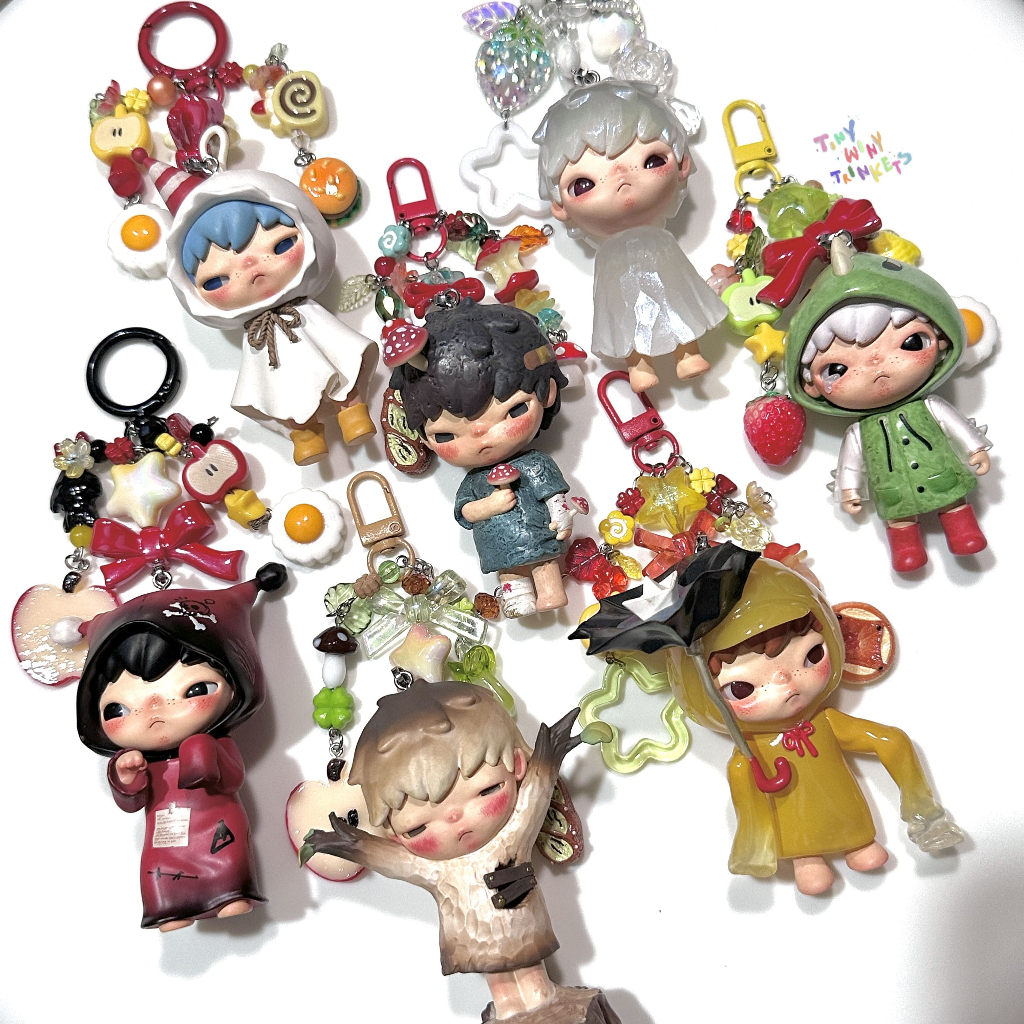 gantungan kunci hirono charm beaded keychain