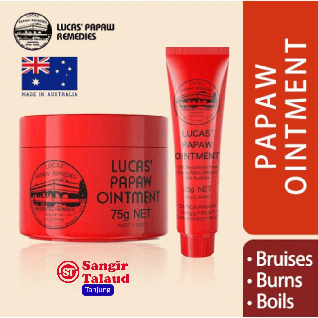Lucas Papaw Ointment 25gr/Lip Balm Pelembab Bibir Salap/Penghilang Bekas Gigitan Nyamuk Salep Bayi /