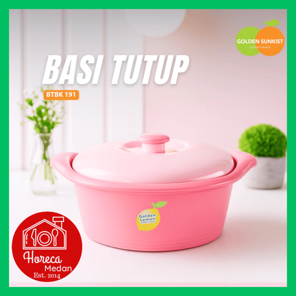 Golden Sunkist - Basi tempat sayur tutup bulat / Wadah saji / Tempat Sayur 12.5cm 15cm 23cm 28cm 29c