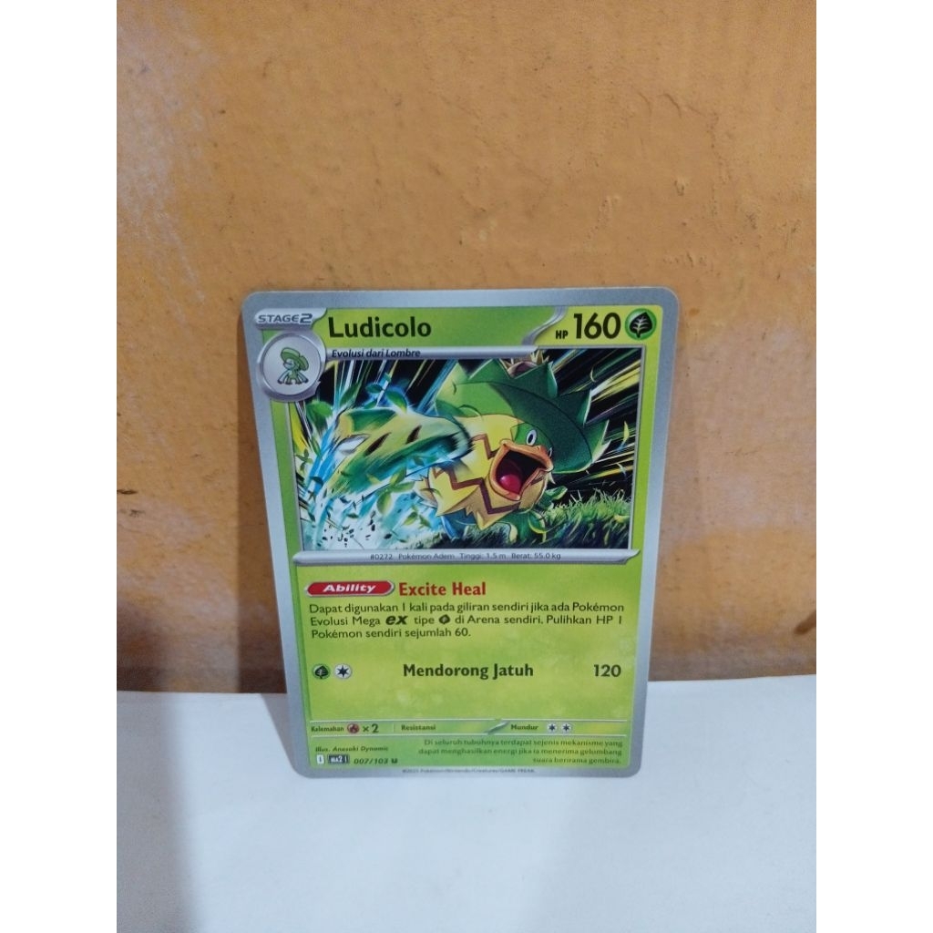 Kartu Pokemon TCG Ludicolo MA2 007/103 U Kobaran Biru (Kolpri)