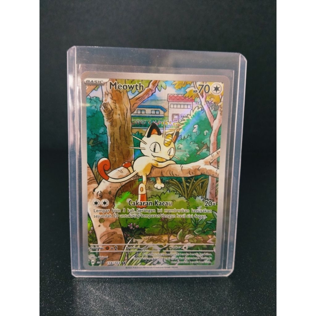 kartu pokemon art rare meowth