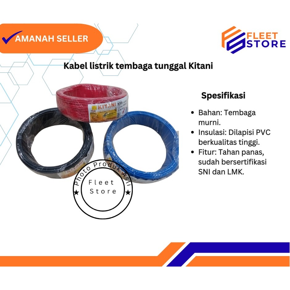 Kabel listrik tembaga tunggal Kitani NYA