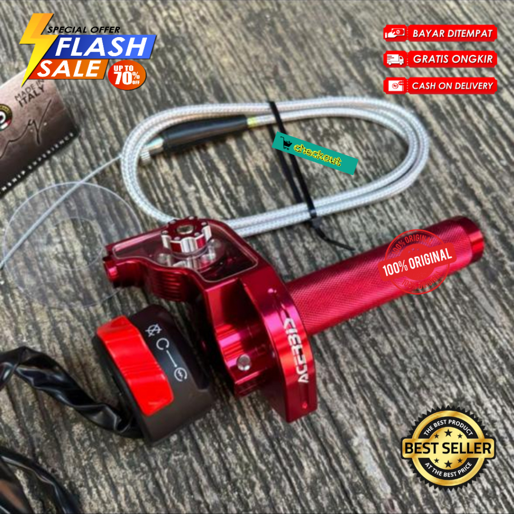 Gas Spontan Acerbis Full Cnc 1 Kabel Plus Saklar Kanan Xabre Universal Untuk Semua Motor