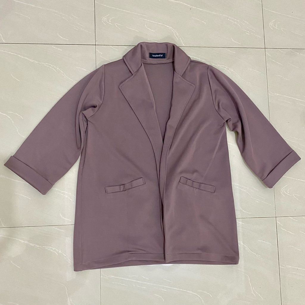 (preloved) bayleaf litha plain blazer basic