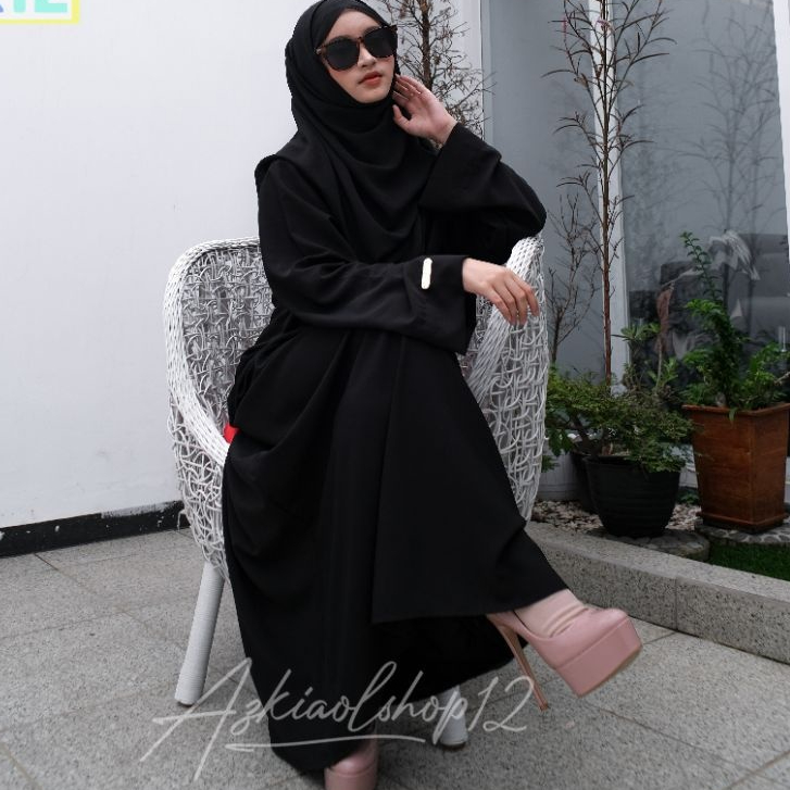 abaya hitam basic polos abaya arab