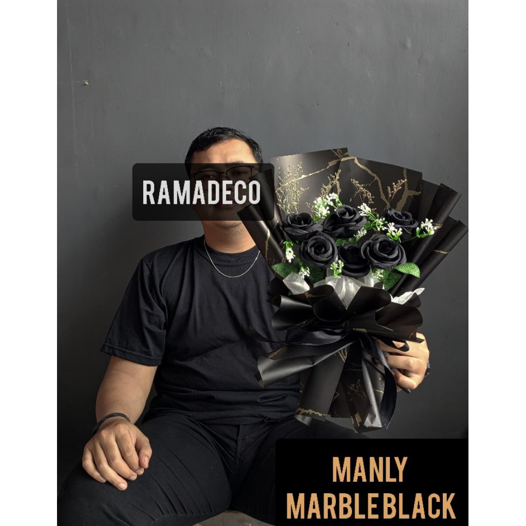 RAMADECO NEW PRODUK. MAWAR HITAM UNTUK COWOK MAWAR ARTIFICIAL BUKET BUNGA BUKET WISUDA COWOK BUKET S