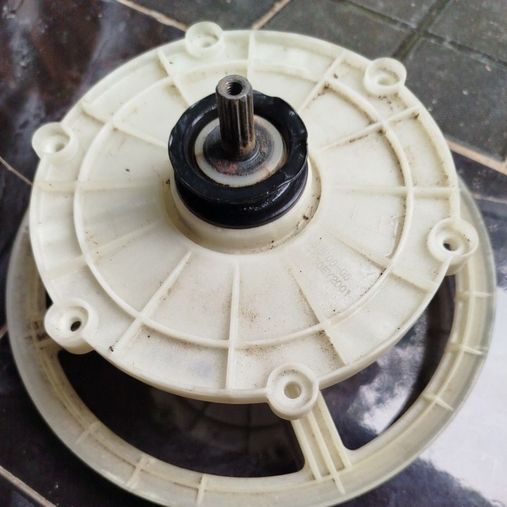 Gearbox mesin cuci LG 6 kg wp-600n/wp-602n asli original cabutan plus karet, pully