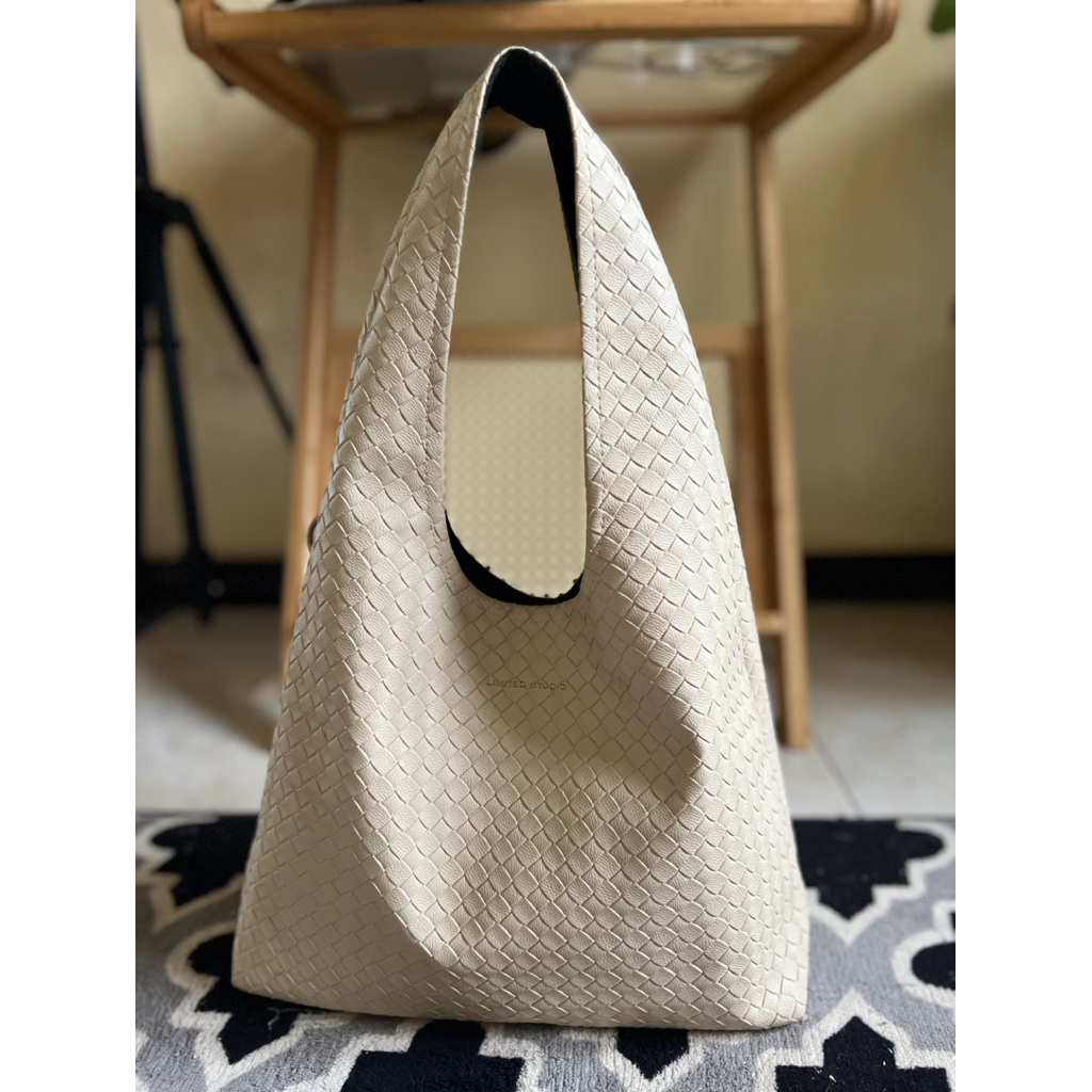 LIMITED STUDIO cloud bag tartan cream