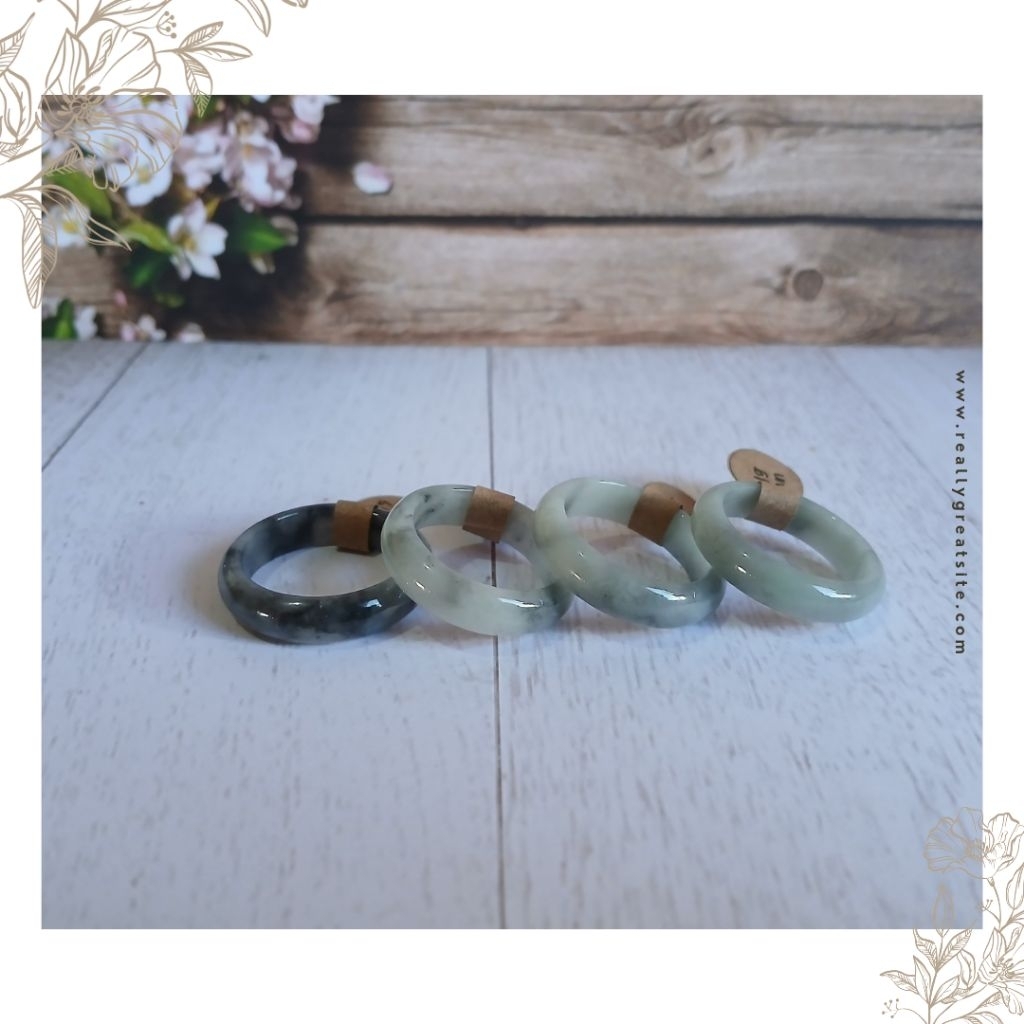 Cincin Giok Asli Burma Wuji Corak