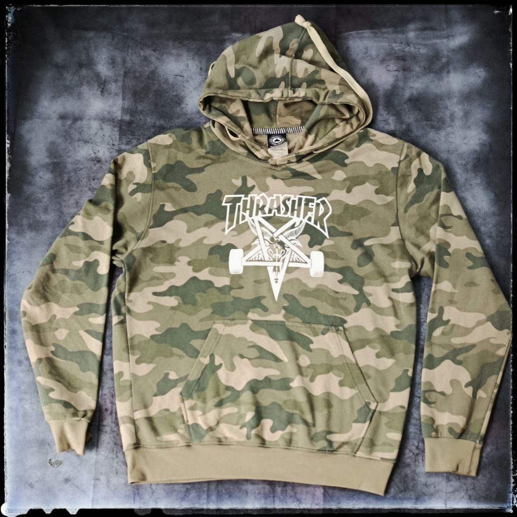 THRASHER x GILDAN Hoodie camo Trasher Skategoat size XL