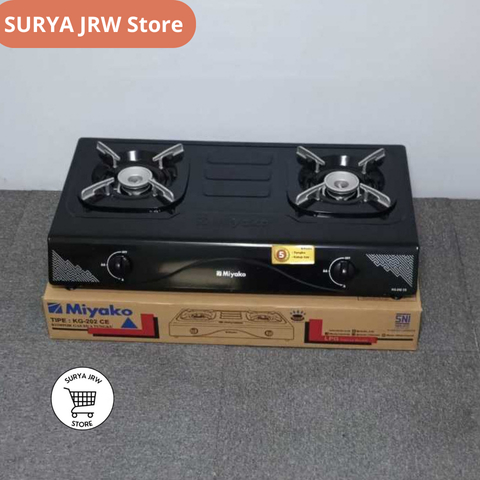 Miyako Kompor Gas 2  Tungku Teflon Hitam KG-202 CE / KG202CE / KG202 CE