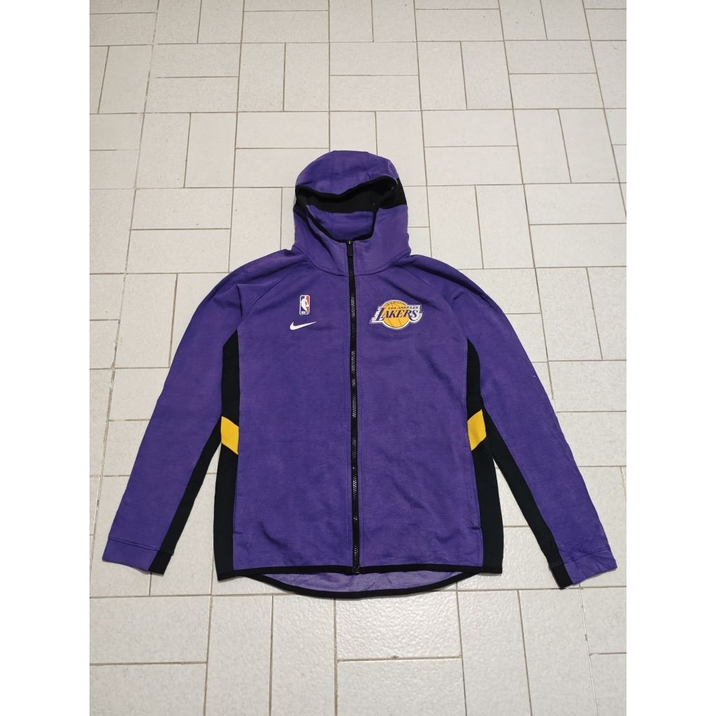 Jaket Sport Hoodie Zipper Warm Up N*** Dri Fit LA Lakers Ungu