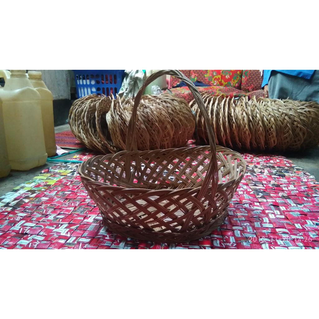 Keranjang Buah Anyaman Lidi/Keranjang Parcel/Hantaran/Seserahan/Keranjang Piknik