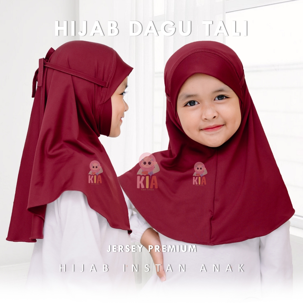 Hijab Dagu Tali Anak Usia 1-4 th Jersey Premium I Hijab Dagu Tali Malay Anak Remaja I Hijab Anak