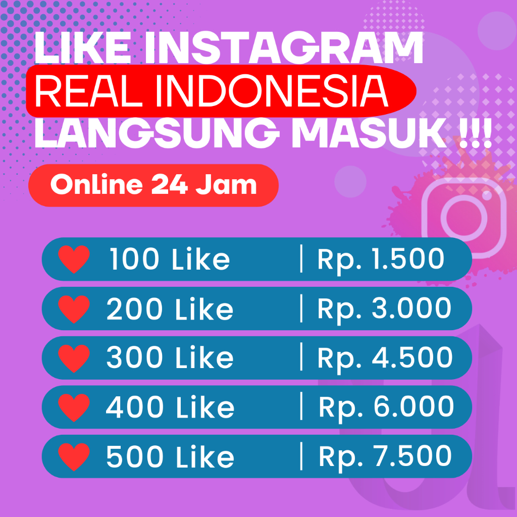 Like INSTAGRAM INDONESIA Permanen Murah