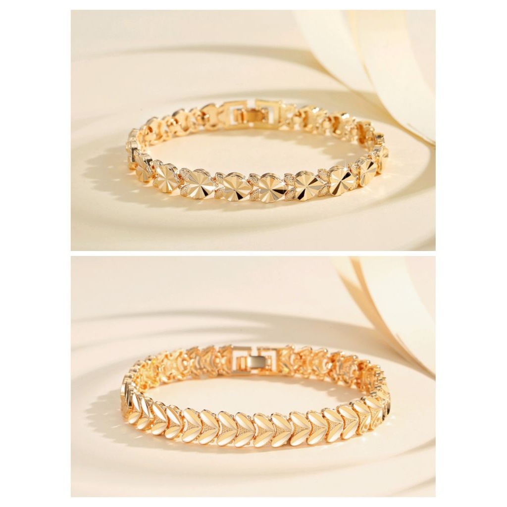 GELANG RANTAI TITANIUM LAPIS EMAS