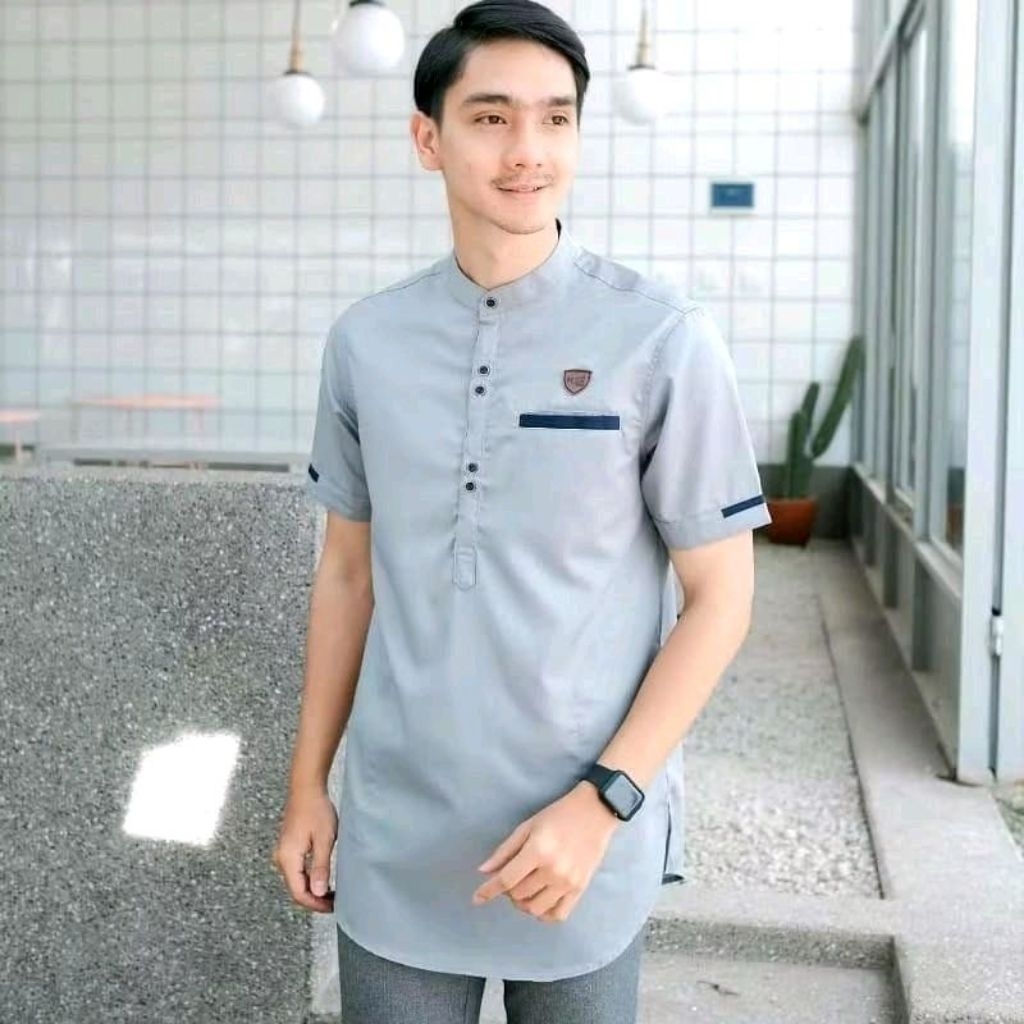 Pria Dewasa Kurta Taqwa Lengan Pendek - Bahan Toyobo Adem, Nyaman Dipakai