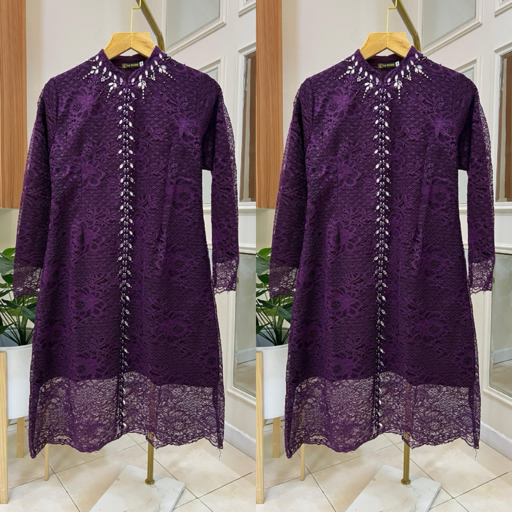 Kebaya Tunik Brokat Malika payet Jumbo Modern / Kebaya Big size 5XL XXXXXL Ld 140 / Kebaya Tunik Bus