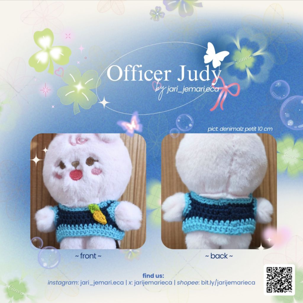 [10 cm Doll] Officer Judy Crochet Clothes Doll