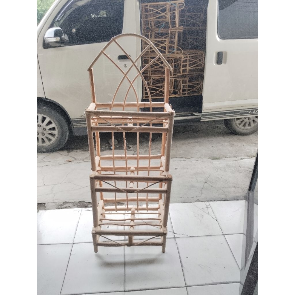 keranjang rotan kotak 3 tingkat tinggi 105cm keranjang parcel