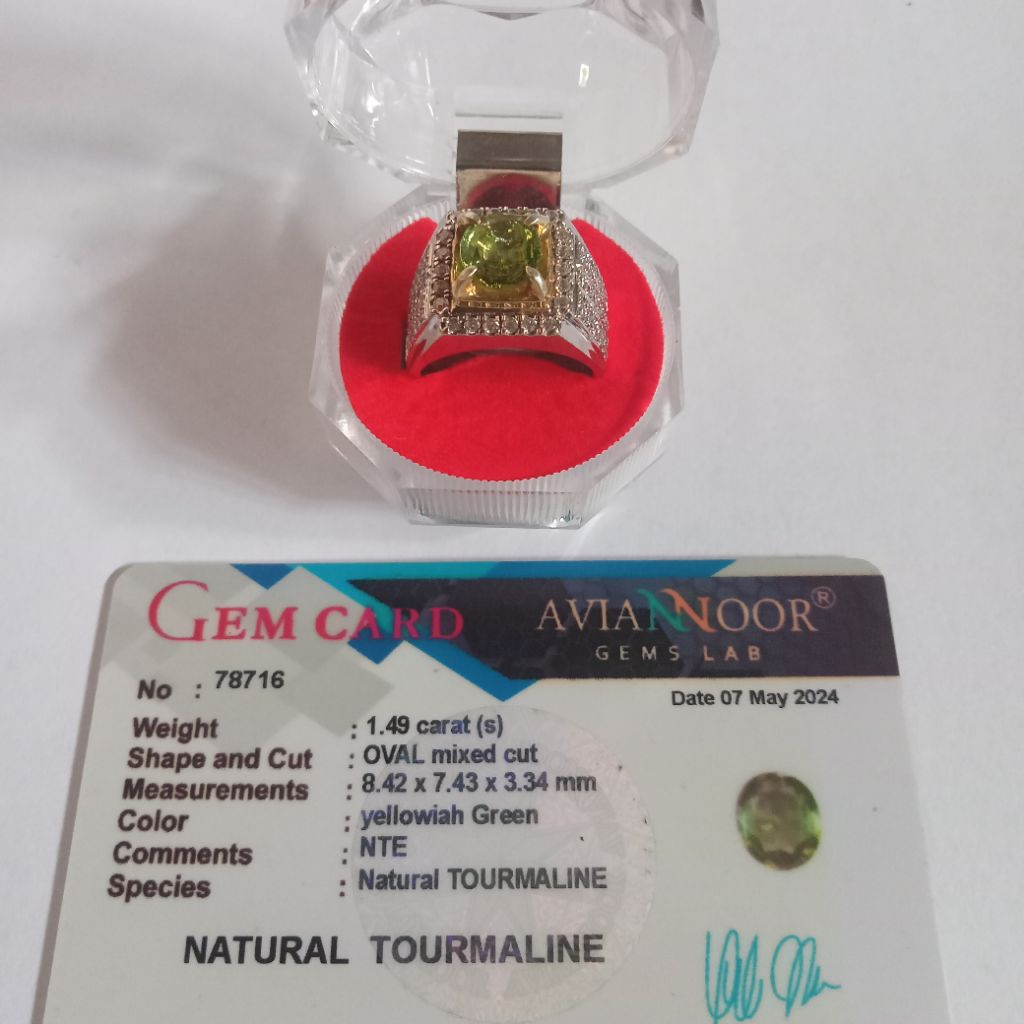 Batu Cincin Natural Tourmaline Ring Perak