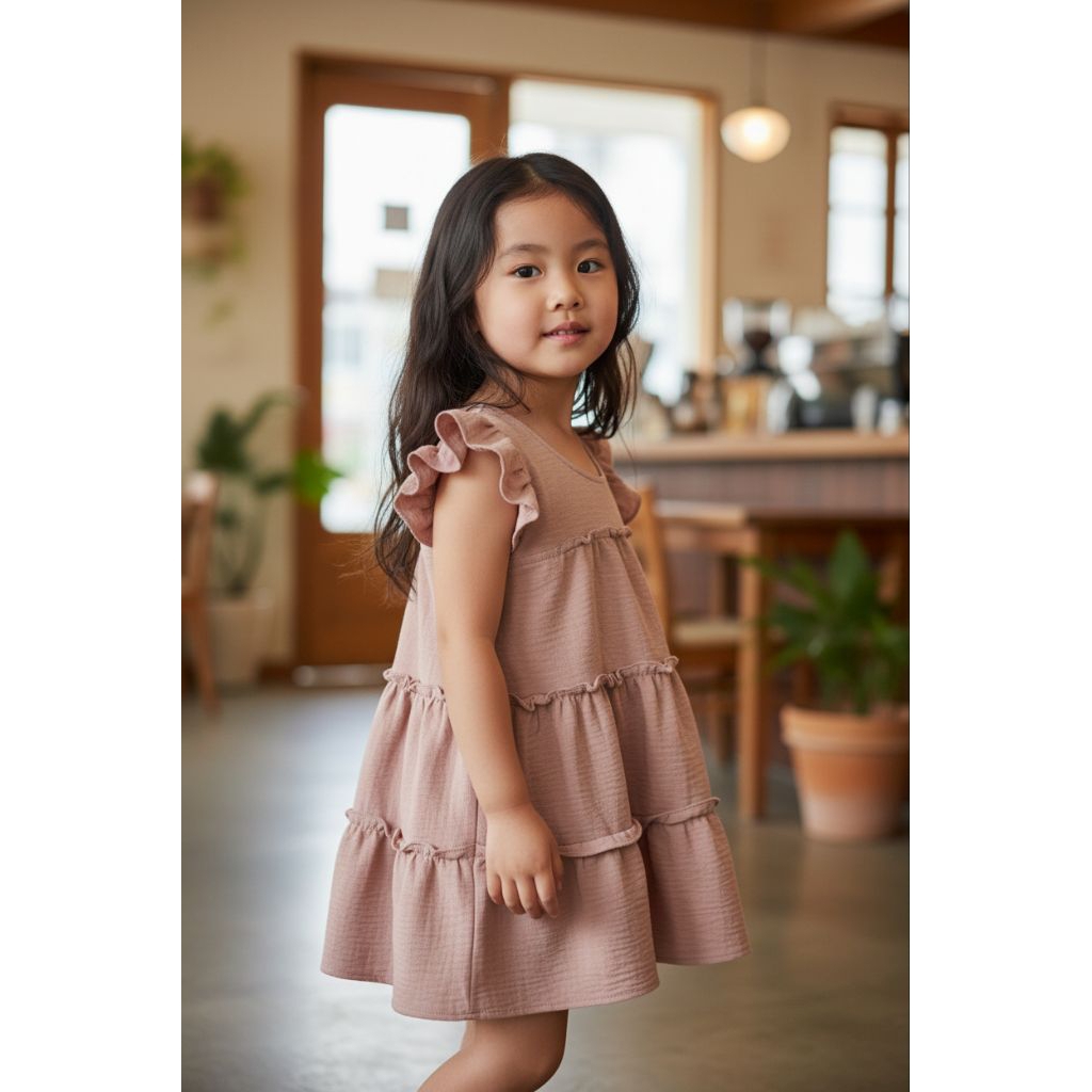 dress anak perempuan longgar polos