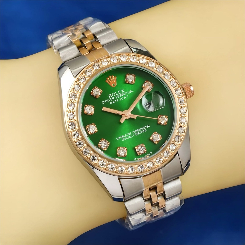 Jam Tangan Mewah Wanita Rolex Datejust Full Diamond Extra Box Merk