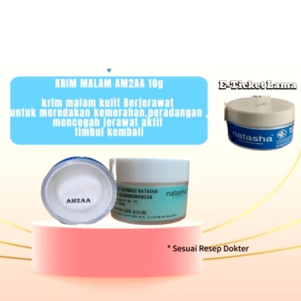 NATASHA KRIM MALAM AM2AA 10G UNTUK KULIT BERJERAWAT, MENGURANGI PERADANGAN PADA JERAWAT
