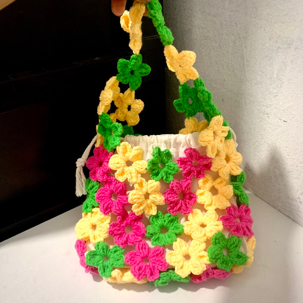 Tas Rajut bahu tas rajut pesta// aneka tas rajut racraft channel