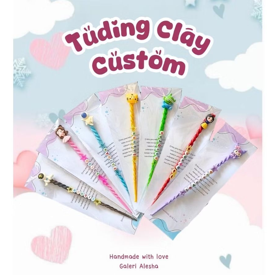 tuding ngaji kalam ngaji custom clay dan nama / bookmark magnet custom /magnetic bookmark/gift set t