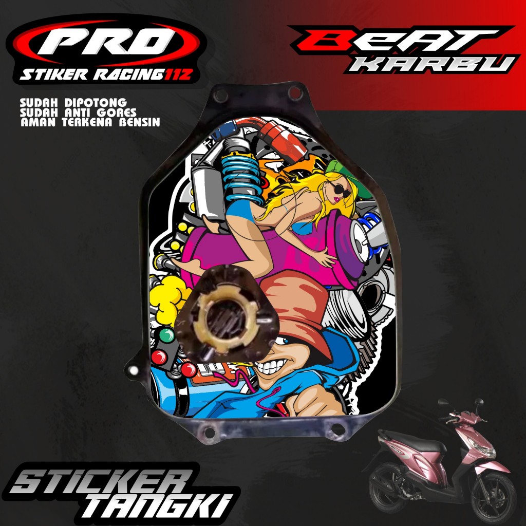 STIKER TANGKI BEAT KARBU STIKER TANGKI BENSIN MOTOR BEAT KARBU WATERPROF