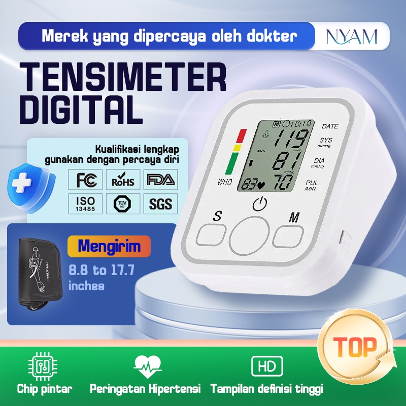 Alat Ukur Tekanan Darah Digital Pengukuran Tekanan Darah Tinggi Presisi Mudah Digunakan Memori Penyi