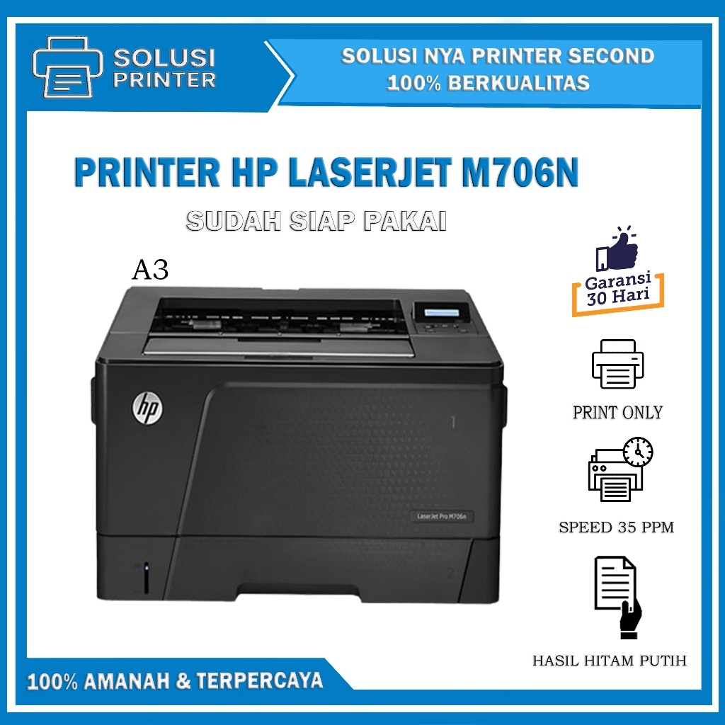 Printer A3 Hp Laserjet M706n Siap Pakai berkualitas