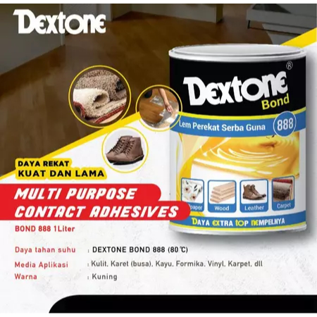 Dextone Lem kuning 888 1L/Lem Vinyl/Lem kuning/Lem Karet