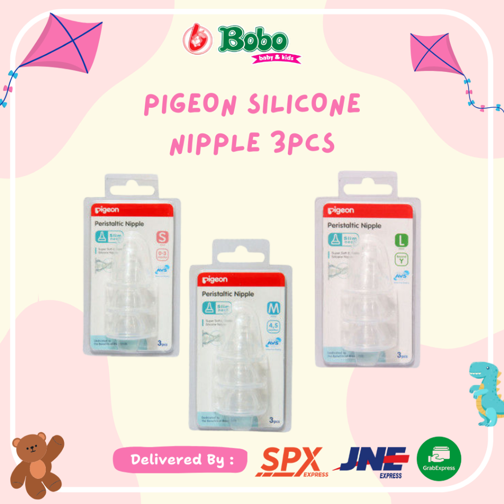 Pigeon Silicone Nipple 3pcs / DOT BAYI / DOT PIGEON
