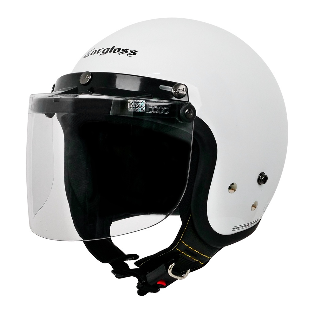 Helm Cargloss Dewasa Original SNI PREMIUM + Kaca DATAR INJAK