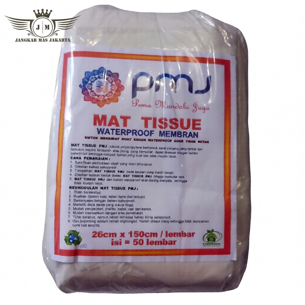 Serat Fiber TISSU Kain Kasa Penambal Bocor Tembok Dinding Aquaproof Membrane Serat Tisu Mat Tissue D