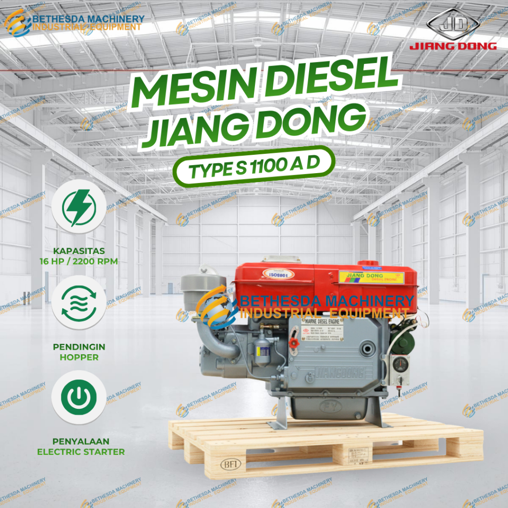 Diesel Jiangdong 16 PK Mesin Penggerak Diesel 16HP Jiang dong S 1100A N D Starter