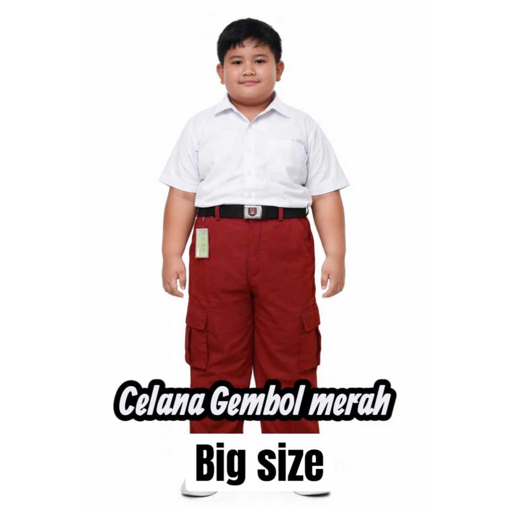 Celana SD Panjang Merah GEMBOL JUMBO/ BIG SIZE Seragam Sekolah C2 GROUP