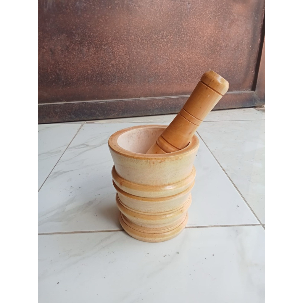 LUMPANG KAYU MURAH/ LUMPANG KAYU TRADISIONAL / TUMBUK KAYU / ALAT PENUMBUK KECIL