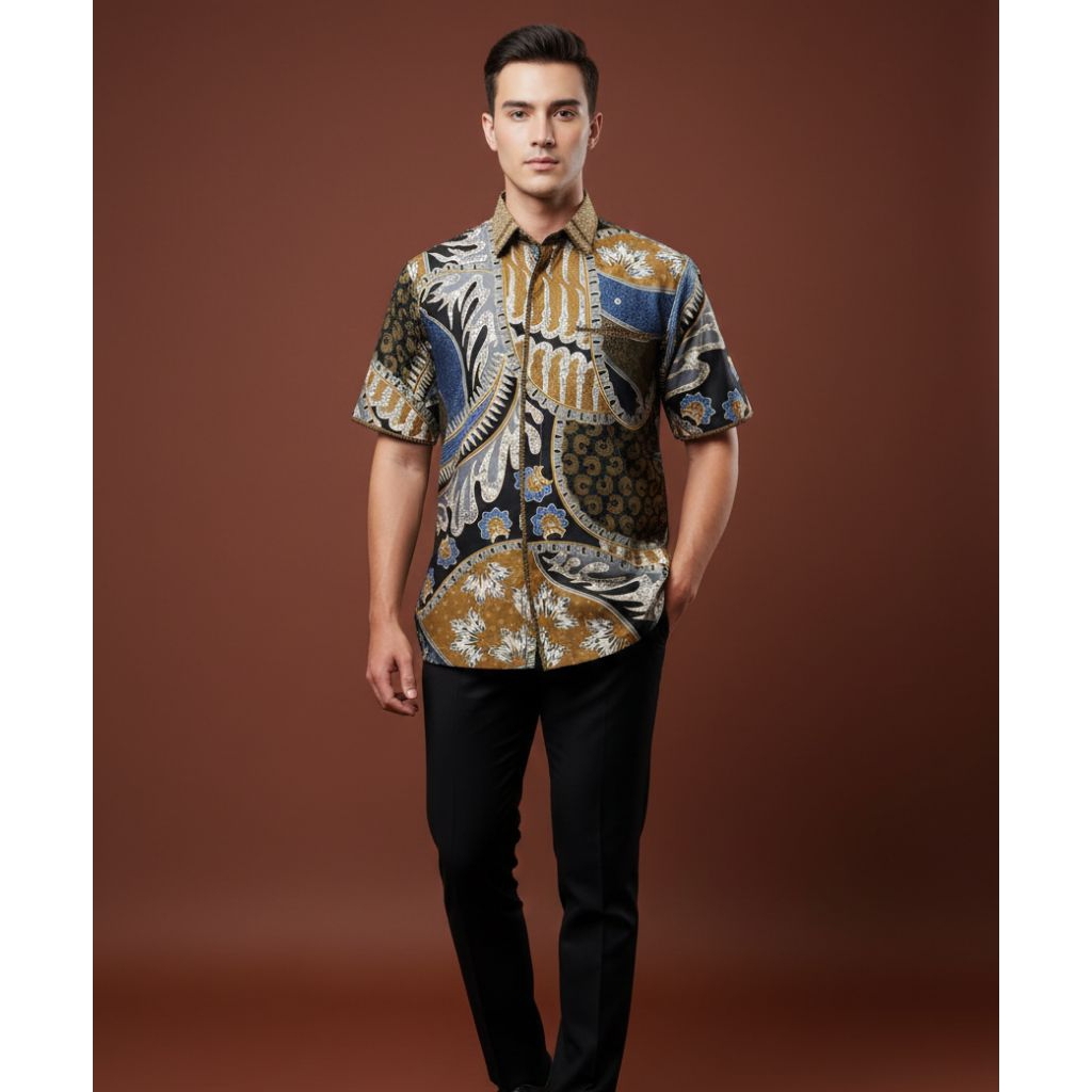 Batik Cantieq Exclusive - Batik pria premium smock sutra atbm halus lengan pendek | Kemeja batik pri