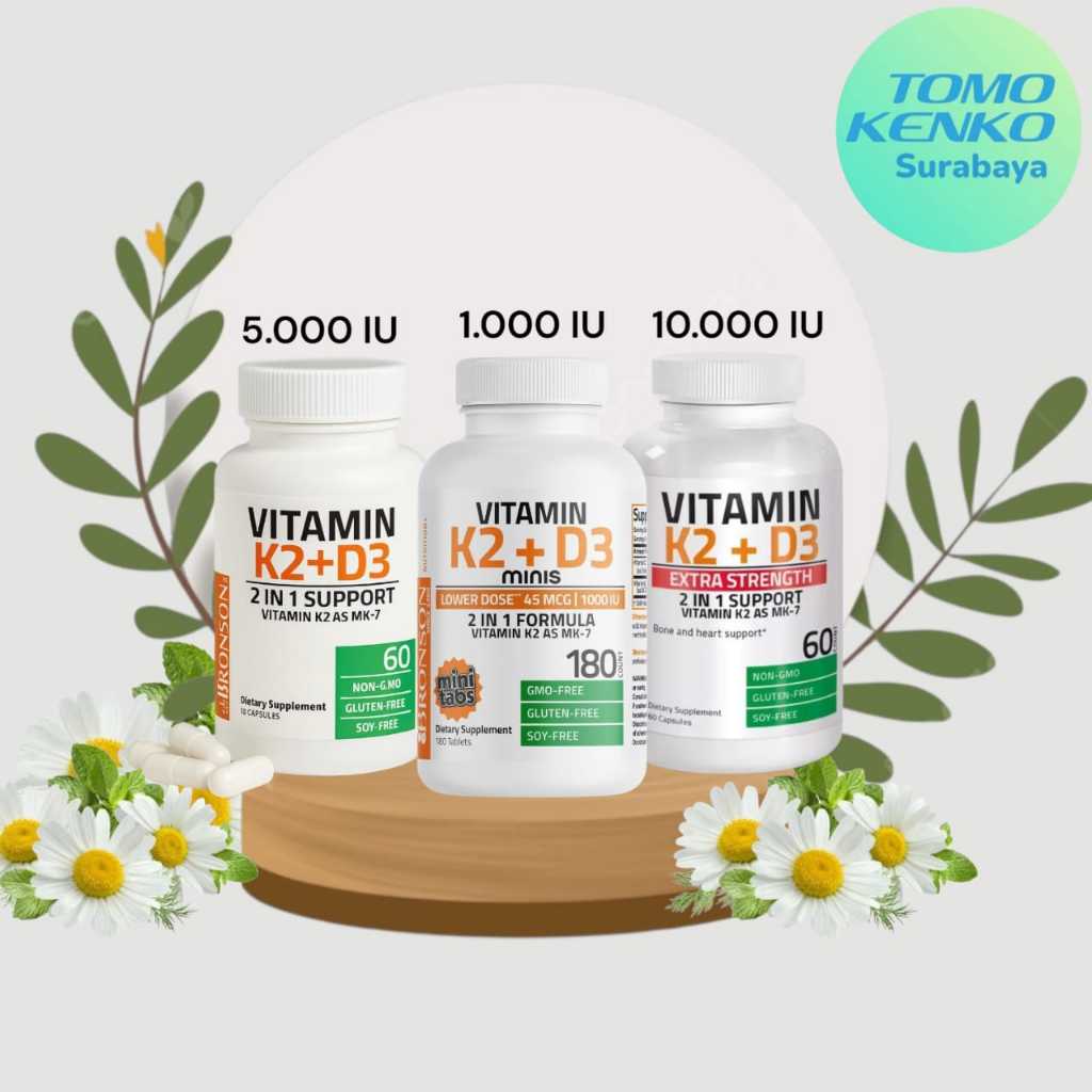 Bronson Vitamin K2 D3 5000IU / Vitamin D3 5000 IU Suplement Kesehatan