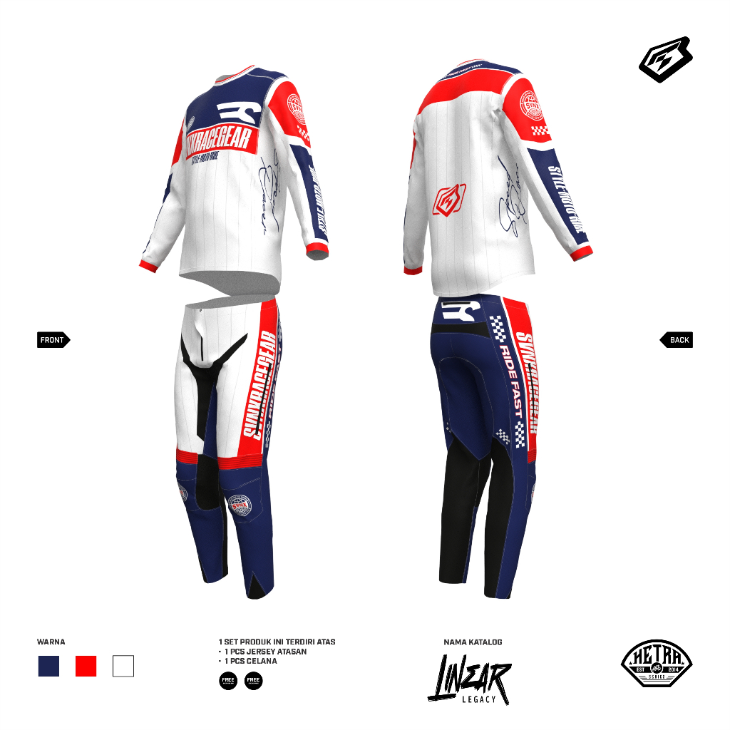 GEARSET HETRA LINEAR LEGACY SERIES / JERSET SVNX / JERSEY SET MOTOCROSS / JERSEY SET TRAIL