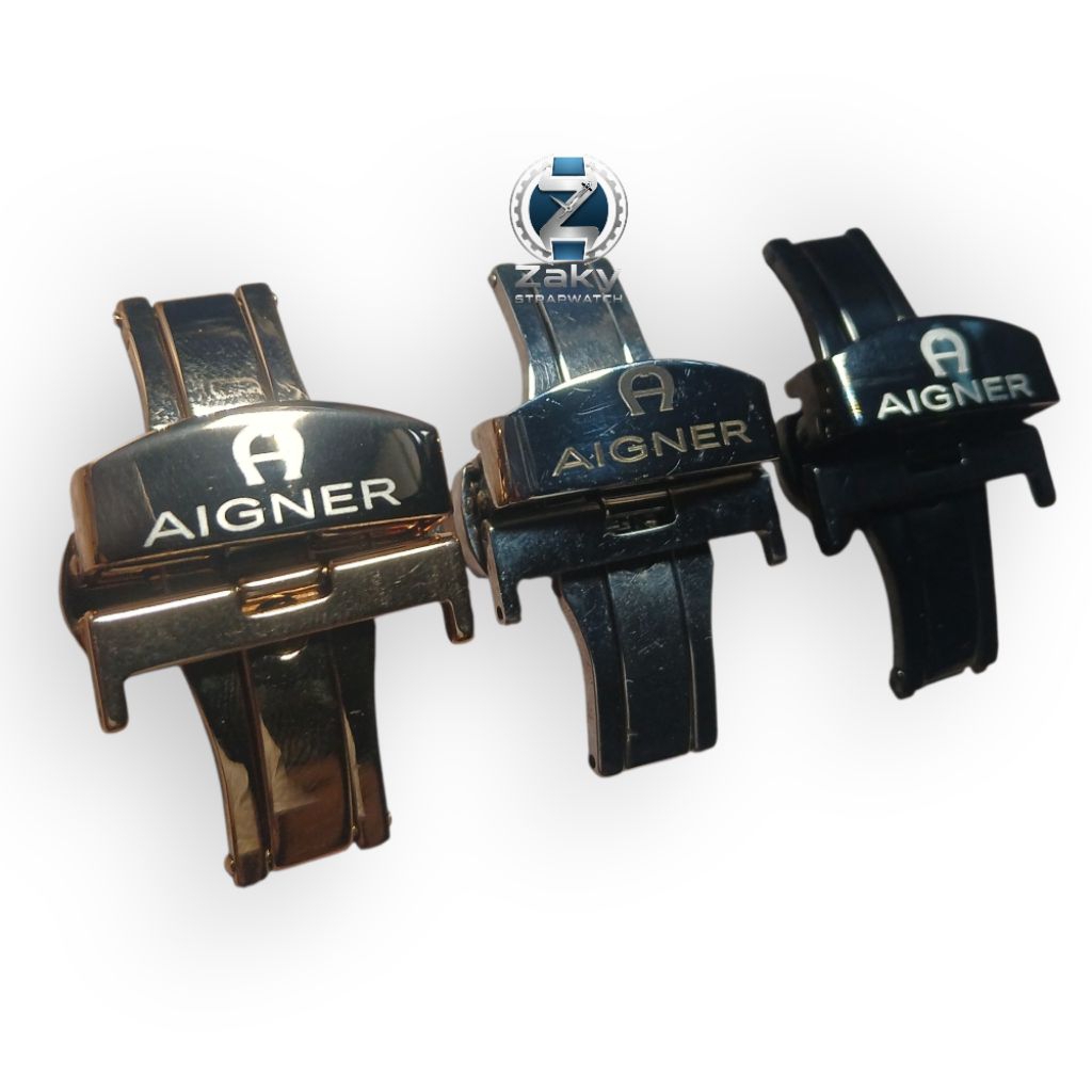 Pengait/Buckle Engsel Pengait Tali Jam Aigner Stainless Steel