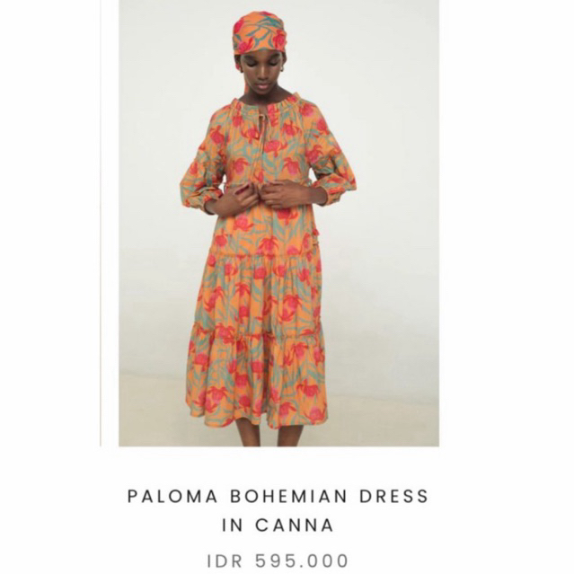 Preloved Kyrra Boho Maxi Dress Wanita All Size Orange