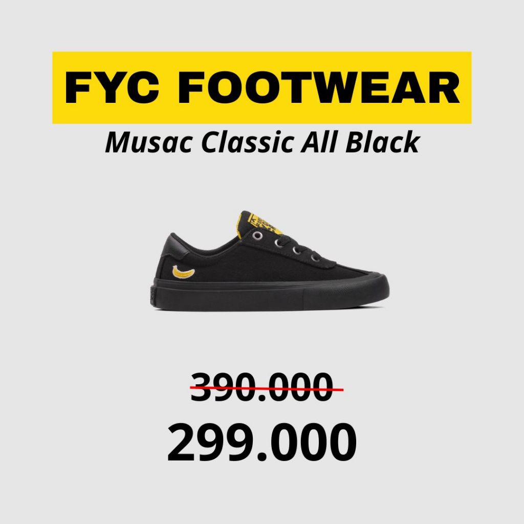 FYC FOOTWEAR - MUSAC CLASSIC ALL BLACK | SEPATU PRIA WANITA