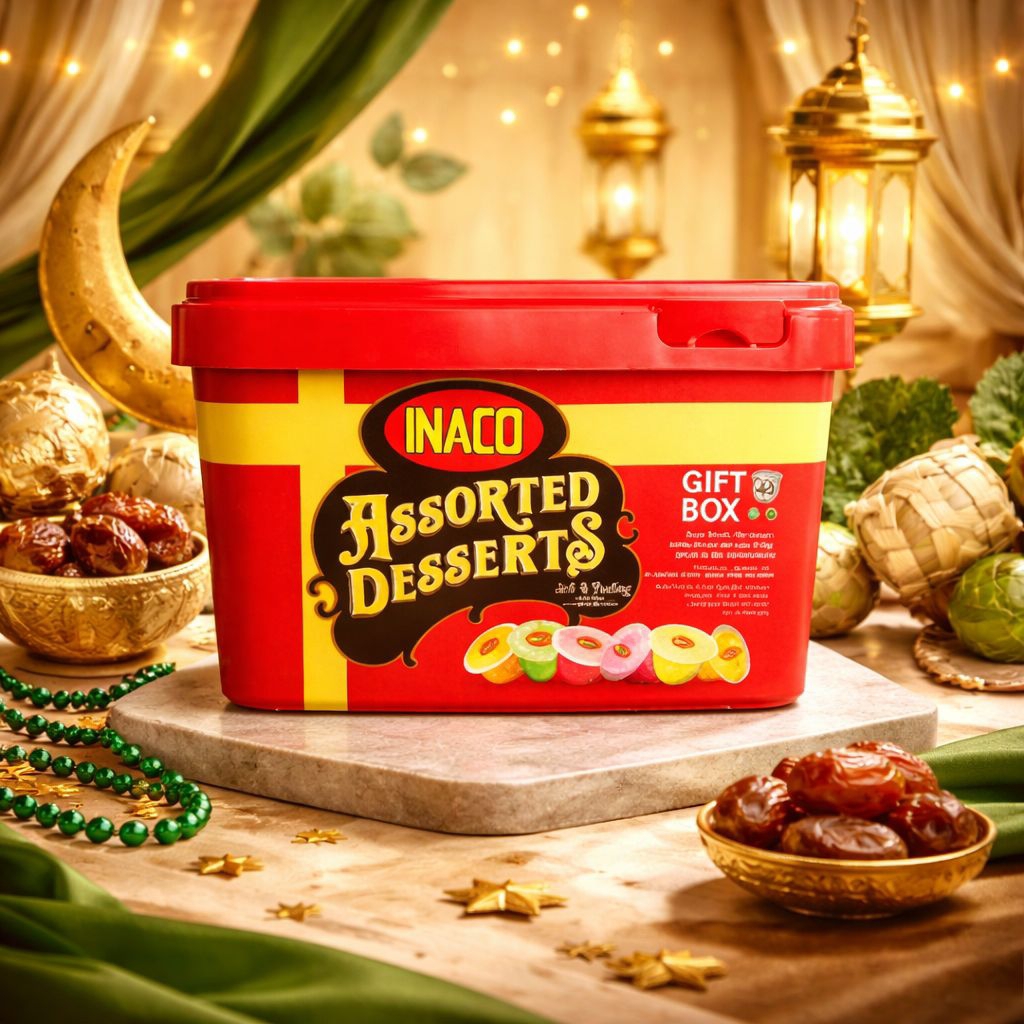 inaco assorted jely & puding gift box 600 gram limited edition idul Fitri