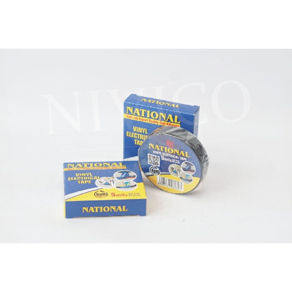 National Isolasi Listrik Kabel Vinyl Electrical Tape 5 Mils 3/4 Inch 20 Yards Kualitas Tinggi